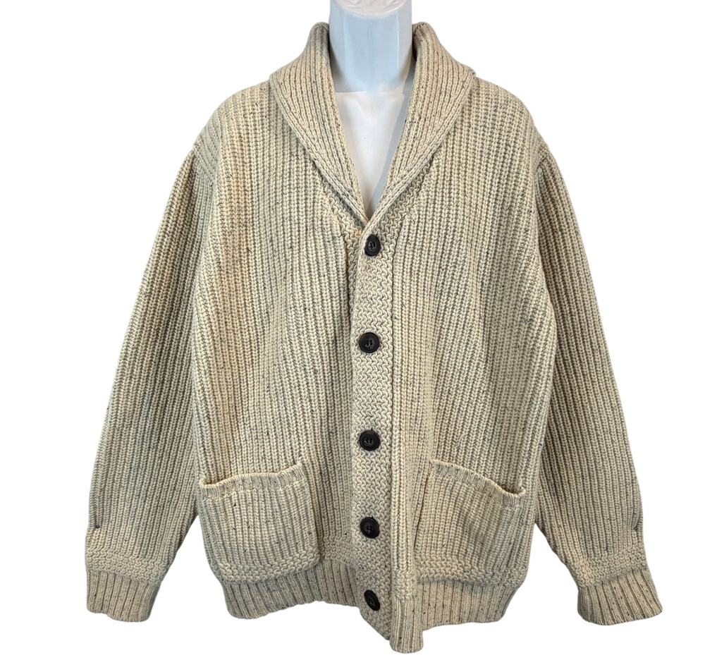 Schott Brothers Wool Blend Donegal Inspired Shawl Collar Cardigan Size 2XL